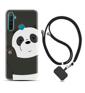 Realme 5i 5 Pro 6i 7 Pro 8 Kılıf Boyun Askılı Silikon Hello Panda 1709