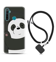 Realme 5i 5 Pro 6i 7 Pro 8 Kılıf Boyun Askılı Silikon Hello Panda 1709