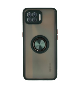 Oppo Reno 4 Lite Kılıf Montreal Yüzüklü Silikon Kapak - Yeşil