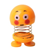 Şaşıran Şaşkın Emoji Smile Zıp Zıp Kafa 8 cm Araba Torpido Süsü Masaüstü Dekoratif Figür Pasta Süsü