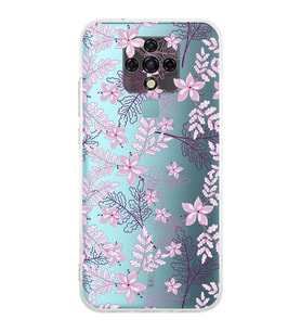 PrintiFy Tecno Camon 16 Uyumlu Kamera Korumalı Floral Pudra Tasarımlı Şeffaf Silikon Kılıf