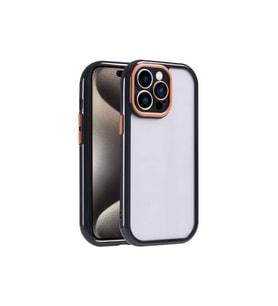 Apple iPhone 15 Pro Uyumlu Kılıf Kamera Korumalı Renkli Kenar ve Çerçeve Tasarımlı Zore Vitamin Kapak (Siyah)