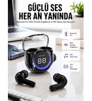 Kablosuz Dijital Göstergeli Powerbanklı Ios Ve Android Uyumlu Kulaklık