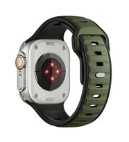 Apple Watch Ultra 49mm Uyumlu Zore KRD-135 Silikon Kordon Strap Kayış (Yeşil-Siyah)