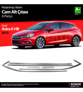 Opel Astra K HB Krom Cam Çıtası 6 Prç. 2015-2022