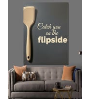 Spatula Çevir Yakala Sloganı Dekoratif Kanvas - Mdf Ahşap Tablo