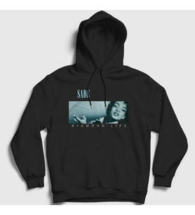 Presmono Unisex Siyah Diamond Life Sade Kapüşonlu Sweatshirt 553387tt