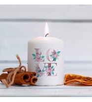 Love Tasarımlı Romantik Mum