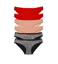 Mulvxbrf Brf02 6 Adet Likralı Kadın Slip Külot Leopar Kırmızı Ten (Mulvix)