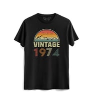 Vintage 1974 Eskitme Siyah Tshirt