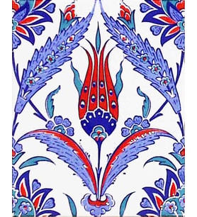Armada Çini 20x25 Cm AC 1002 Kütahya Çinisi Lale Desenli Çini Karo