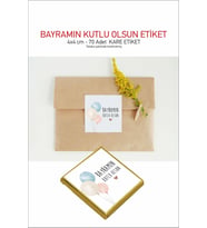 Bayramın Kutlu Olsun Sticker Iyi Bayramlar Etiket 4x4 cm 70 Adet Tabaka Şeklinde