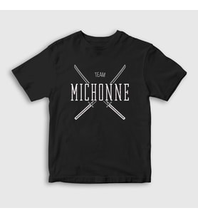 Presmono Unisex Çocuk Siyah Team Michonne The Walking Dead T-Shirt 413819tt