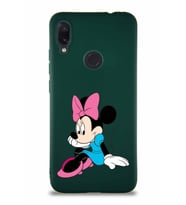 Xiaomi Redmi Note 7 Pro Soft Premier Kapak Minnie Mouse-E Tasarımlı Silikon Kılıf - Yeşil (Şeffaf)
