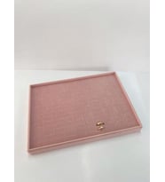 Yerli Üretim Süet Kumaş Pembe Renk Batırmalı Çekmece Içi Yüzük Tablası