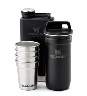 Stanley Adventure Çelik Shot Bardak ve Matara Seti - Matte Black Pebble