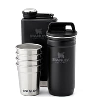 Stanley Adventure Çelik Shot Bardak ve Matara Seti - Matte Black Pebble