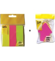 Notix Postit 2'li Set(Ok 4 Renk 200YP ve Kağıt Ayraç 3 Renk 100YP)
