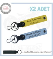 Motorcular ve Araç Sahipleri İçin Kişisel Hediye – 2’li Deri Anahtarlık Set, Sarı-Gök Mavi-Laci (Çok Renkli)