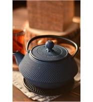 Taşev T0077 Linden Sümbül 750 ml Gök Mavi Döküm Çaydanlık