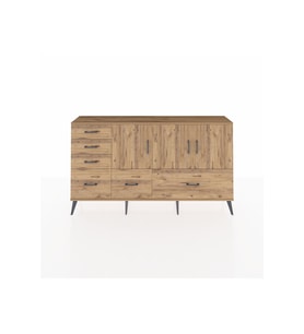 Arges Konsol 4 Raflı 6 Çekmeceli 3 Kapaklı 176x30x99 Çam-Çam
