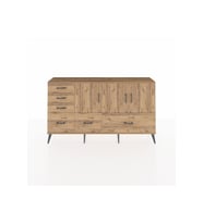 Arges Konsol 4 Raflı 6 Çekmeceli 3 Kapaklı 176x30x99 Çam-Çam