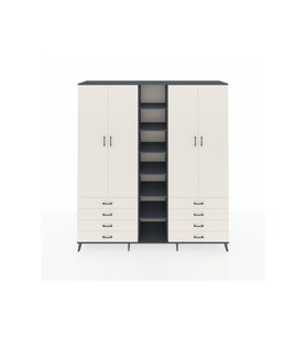 Hyperion Gardrop 10 Raflı 8 Çekmeceli 2 Askılı 220x44x243 Antrasit-Aytaşı/Aytaşı