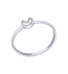 Diamond Line-Gülaylar Beyaz Altın 14 Ayar Geometrik Yüzük