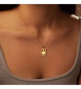 Kişiye Özel 925 Ayar Gümüş Kahve Kolye (Gold)
