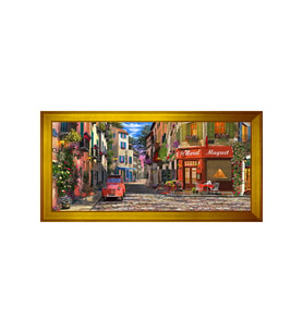 Manzara Temalı Kanvas Tablo 80 x 110 cm Gold Çerçeve