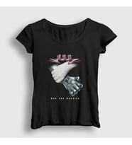 Presmono Kadın Siyah U D O Man And Machine T-Shirt 426198tt
