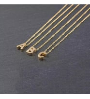 HARF KOLYE 3 BOYUTLU GOLD RENK 925 AYAR GÜMÜŞ KOLYE