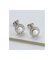 925 Ayar Silver Incili Gümüş Küpe