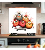 Sevimli & Komik Kuşlar Mutfak Tezgah Ve Ocak Arkası Yapışkanlı Folyo Sticker (60 x 54 cm) - Model 15
