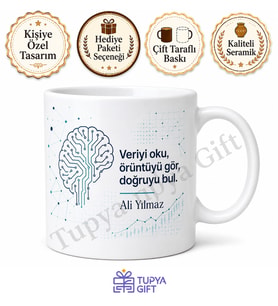 Analitik Düşünce Temalı Baskılı Kupa Bardak Hediye Porselen Mug