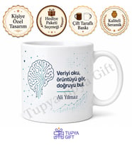 Analitik Düşünce Temalı Baskılı Kupa Bardak Hediye Porselen Mug