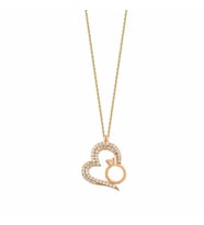 Kalp Tektaş Altın Kolye 14K Rose Gold