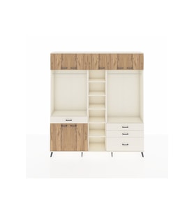 Arges Dolap 11 Raflı 4 Çekmeceli 2 Askılı 220x30x243 Aytaşı-Çam/Aytaşı