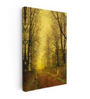 Kanvas Tablo J.A. Grimshaw Sonbahar Yolu Yürüyen Figür Gündoğumu Ressam Tablosu Ev Ofis Dekoru