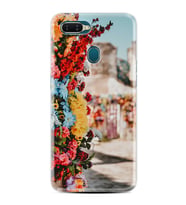 Oppo A5S A15 A16 A54 A55 A73 A74 Kılıf Desemli Silikon Gerçek Çiçekler 1743