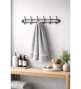 Banyo Askısı Portmanto Vestiyer Duvar Askısı Siyah