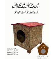 Melada Mobilya Sokak Hayvanları Kedi Evi Çatılı