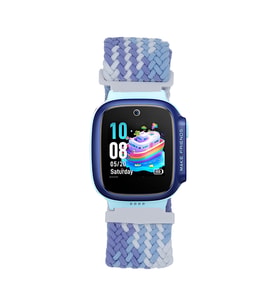 Huawei GT4 41mm KRD-139 18mm Çocuklara Özel Dayanıklı Örgü Kordon (Lila)