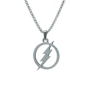 Şimşek - The Flash Örme Zincir Kolye - Gümüş Kaplama - Erkek Kadın Kolye - No:1339