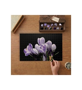 Mor Çiğdemler Tasarımı 240 parça Ahşap Puzzle Ahşap Kutuda MP07183