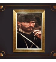 Altın Varaklı Çerçeveli Paspartulu Atatürk Tablo z4832 (Gold)