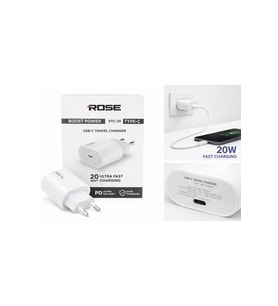 Rose RTC-20 20W Ultra Hızlı / USB-C Seyahat Hızlı Güç Şarj Cihazı