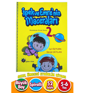 5-6 Yaş Okul Öncesi Etkinlik Kitabı İpek ile Emre No:2 Sarı (Çok Renkli)