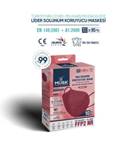 Musk FFP2 Maske Bordo Renk 10 Adet