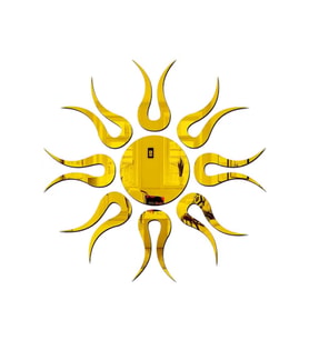 GÜNEŞ008 MODEL MODERN TASARIM MDF ÜZERİ AKRİLİK DUVAR DEKORASYON ÜRÜNLERİ GOLD RENK 50 x 50 CM